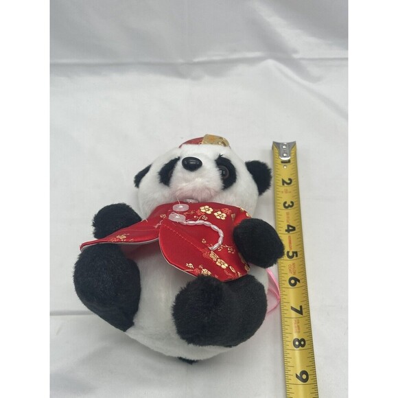 Panda Bear With Red  Tang Suit Gold Red Hat  Plush Stuffed Animal Soft Toy 7'' - Picture 9 of 9